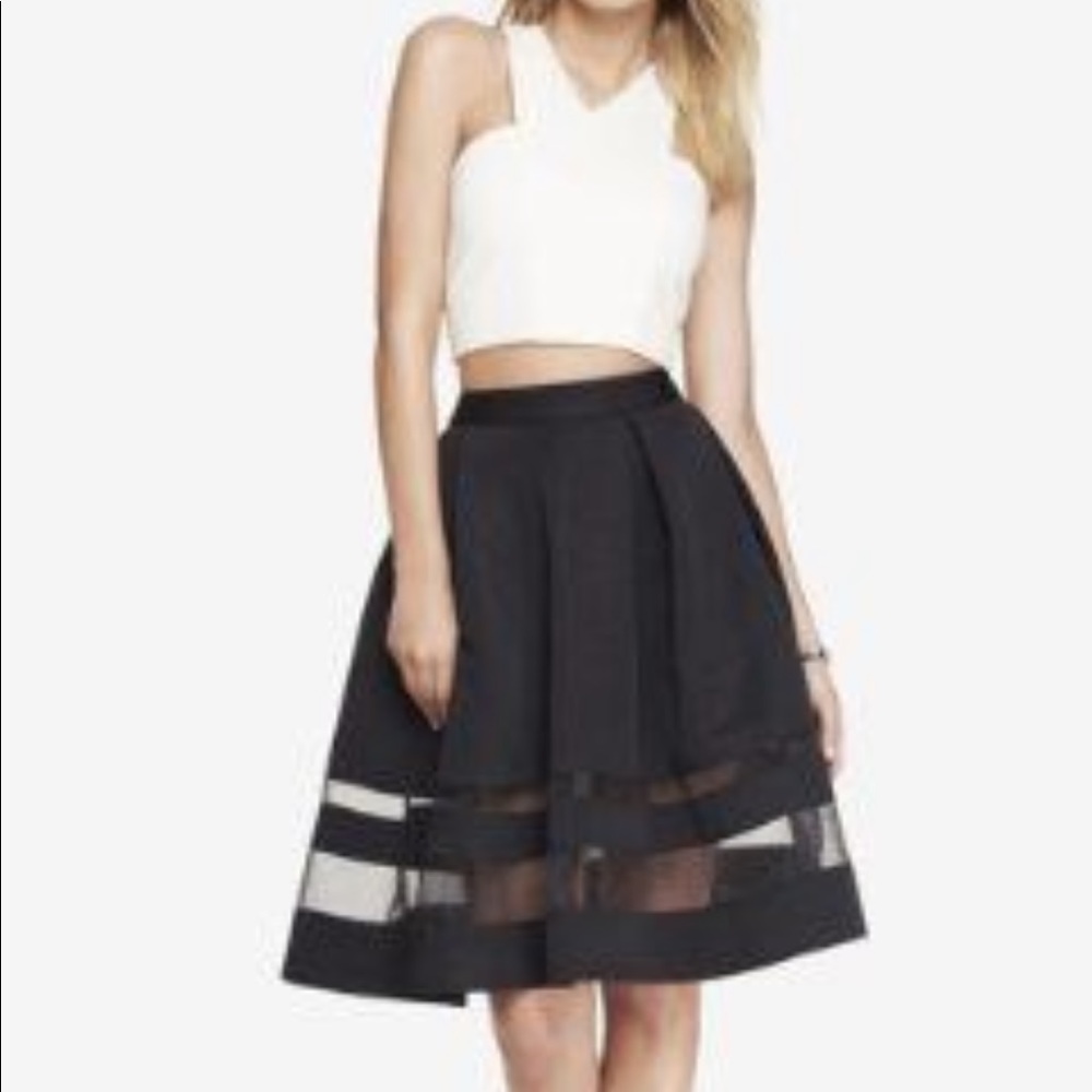 NWOT Club Monaco Black Midi Skirt Size 0